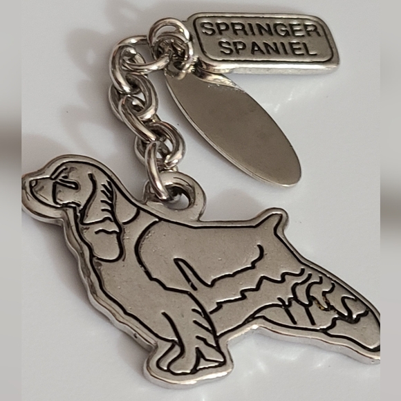 90's springer spaniel dog key chain puppy cocker spaniel monogram it! Double sid - Picture 2 of 5